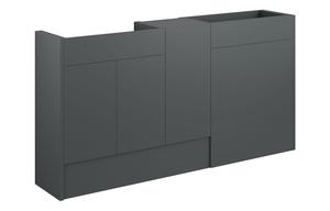 Eden 1536mm Standard Basin  WC & 1 Door Unit Pack - Matt Graphite Grey (Grey Cab)